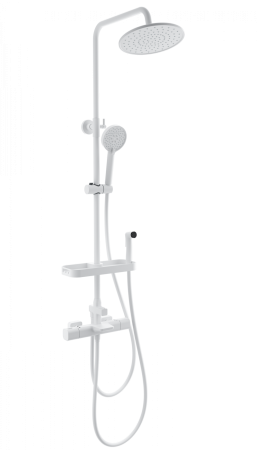 Душевая система с термостатом WONZON & WOGHAND Plate, белый матовый WW-C3017-A1-MW