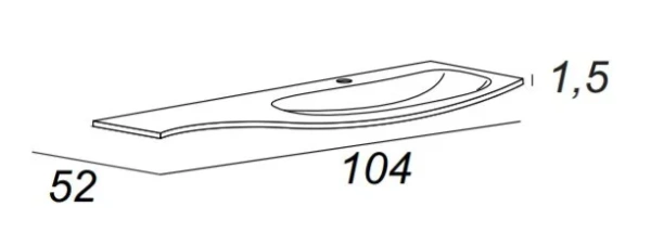 Стеклянная раковина правосторонняя Cezares 82408 Extra Bianco