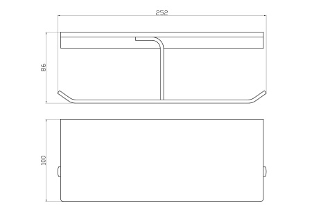 Двойной держатель для туалетной бумаги с полкой WONZON & WOGHAND ECLIPSE, черный WW-9156-BL
