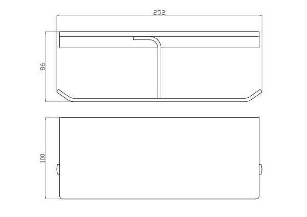 Двойной держатель для туалетной бумаги с полкой WONZON & WOGHAND ECLIPSE, глянцевое золото WW-9156-LG