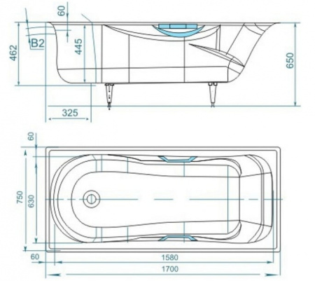 Чугунная ванна Сибирячка (170x75), г. Новокузнецк