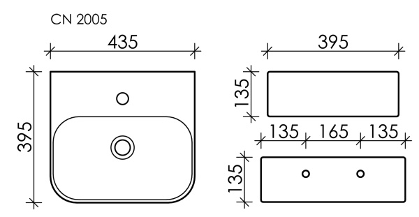 Раковина накладная (46,5х39,5) Ceramica Nova Aura CN2005