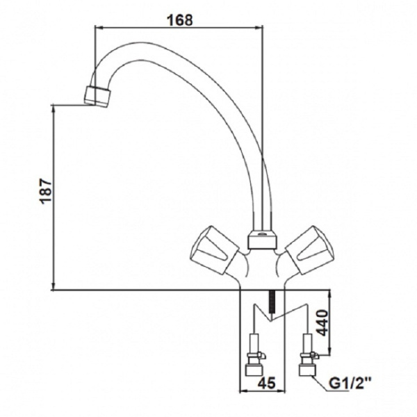 Смеситель для кухонной мойки  KAISER Luna (11083)