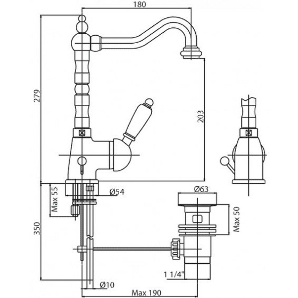 Смеситель для раковины Cezares ELITE ELITE-LSM2-01-M