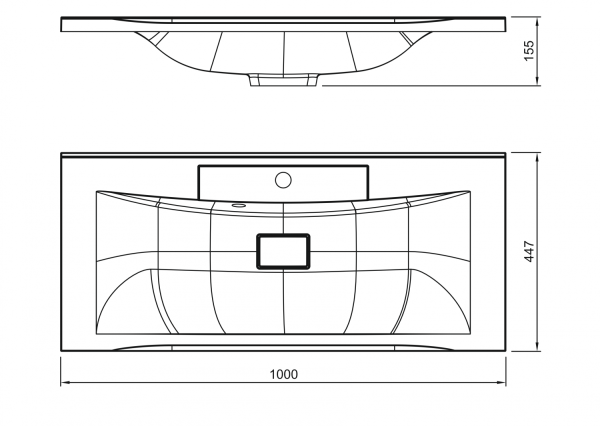 Раковина из искуственного мрамора (100x44) Art&Max AM-LAV-1000-MR-FP-Nero