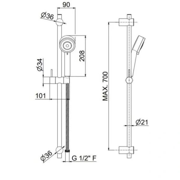 Душевой гарнитур Kerama Marazzi Nota 16182KM.21.018