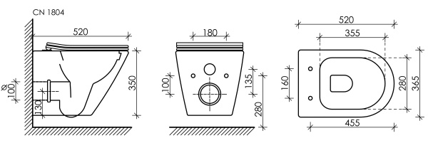 Подвесной унитаз Ceramica Nova Highlight Rimless CN1804