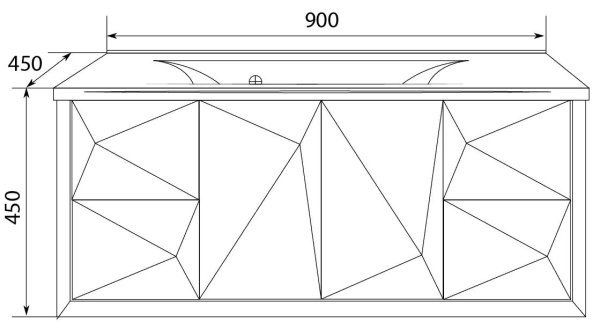 Тумба под раковину Marka One Romb 90П У67845