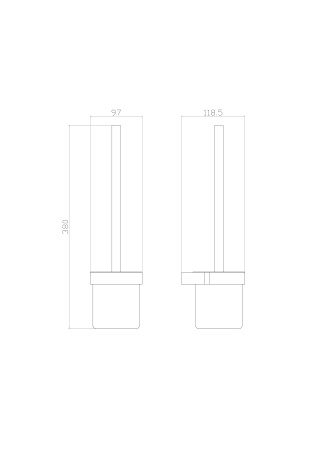 Туалетный ершик в комплекте WONZON & WOGHAND CARBON, черный WW-7729