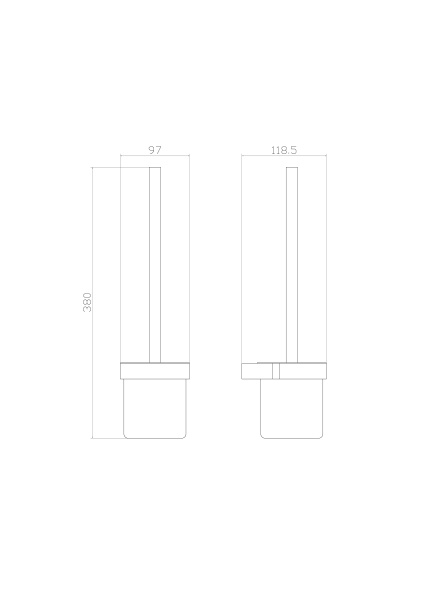 Туалетный ершик в комплекте WONZON & WOGHAND CARBON, черный WW-7729
