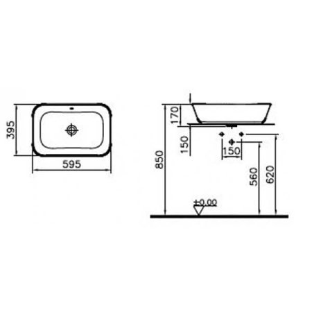 Раковина накладная (60х40см) VitrA Geo 7425B003-0012