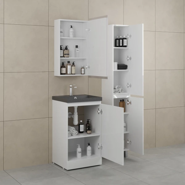 Тумба без раковины 50 см  Style Line Моно СС-00002488 белый глянец