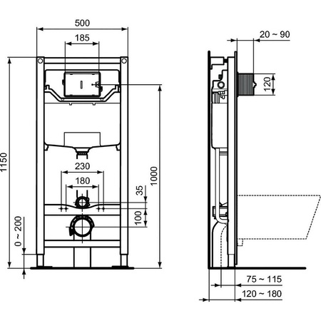 Комплект унитаза с инсталляцией Ideal Standard I.Life B I001401