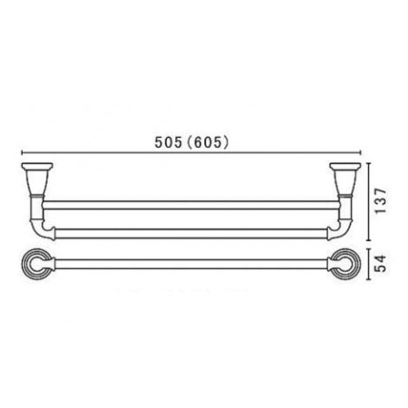 Полотенцедержатель двойной Art&Max AM-E-2609-D-Cr