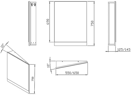 Зеркало Ravak 10° 65 R X000001081