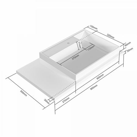 Раковина над стиральной машиной (90х50) СаНта    Юпитер 900129