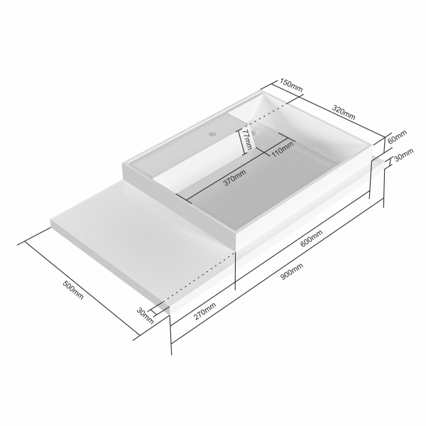 Раковина над стиральной машиной (90х50) СаНта    Юпитер 900129