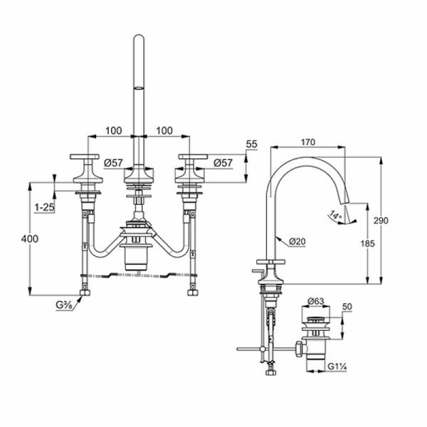 Смеситель для раковины Kludi Nova Fonte 201430539