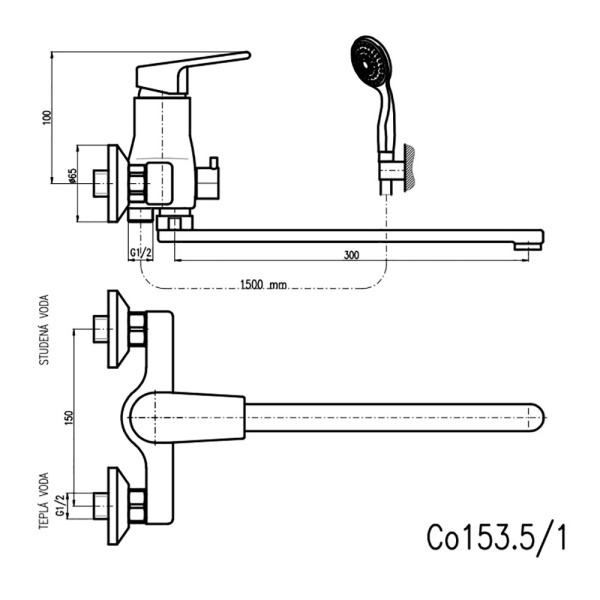 Смеситель для ванны Rav Slezak Colorado CO153.5/1