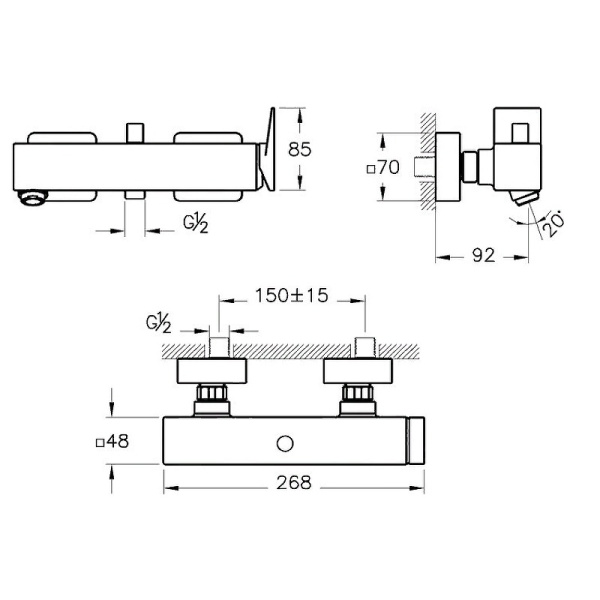 Смеситель для ванны Vitra Brava A42613EXP Смеситель для ванны Vitra Brava A42613EXP