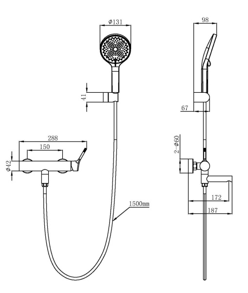Смеситель для ванны Vincea Феерие (Feerie) VTFW-5FE2GM, вороненая сталь