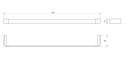 Полотенцедержатель одинарный 74 см., RUSH Flores FL08531В