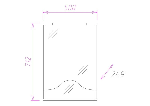 Зеркало-шкаф c подсветкой Onika Лидия 50 (50x71,2) 205003