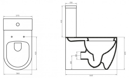 Унитаз напольный безободковый BelBagno MARINO BB105CPR