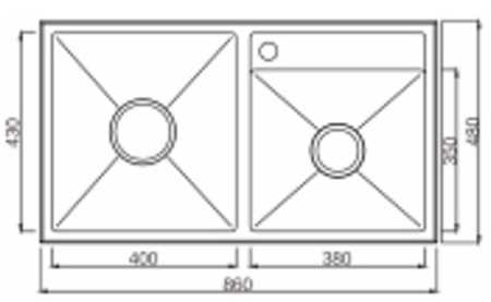 Кухонная мойка (86х48) Oulin OL-GS2
