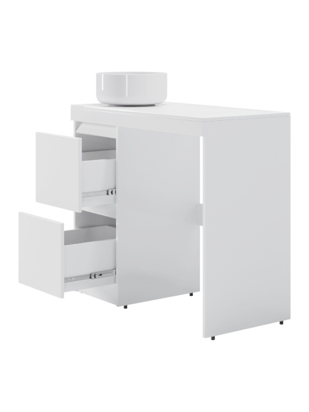 Тумба напольная под стиральную машину с раковиной Orange Sistema STM-100TUW+B07-345W белый