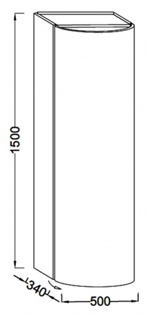 Пенал Jacob Delafon Presquile EB1115G-V13 петли слева