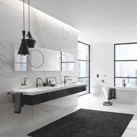 Смеситель однорычажный для раковины  Grohe Essence New 32628 A01 (32628A01) темный графит глянец