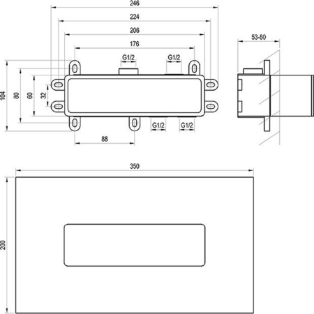 Скрытая часть для смесителя Ravak R-Box RB 07D.50 X070233