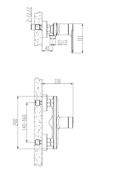 Смеситель для душа ESKO BAKU BK 80