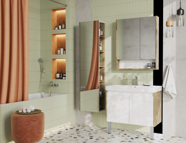 Тумба с раковиной Aquaton Сканди Doors 80 1A2829K0SDZ90