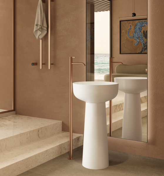 Раковина напольная напольная Vincea Solid Surface VBS-4SP02MW белый матовый