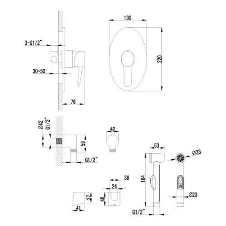 Смеситель гигиенический душ Lemark Atlantiss (LM3219C)