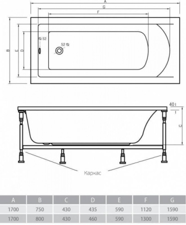Акриловая ванна Alpen Venera AVP0035
