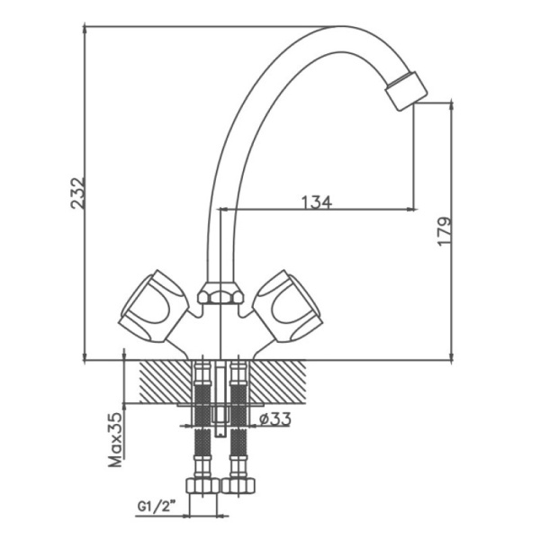Смеситель для кухни Cron CN4109 Смеситель для кухни Cron CN4109