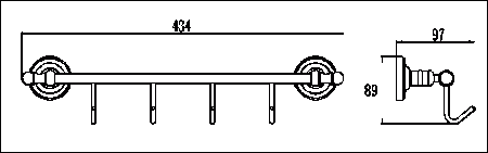 Крючок для полотенец Ganzer (золото) GZ 31074E