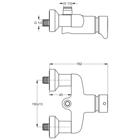 Нажимной смеситель настенный для душа Ideal Standard Ceraplus B8320AA, хром