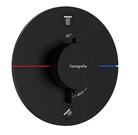 Термостат для душа на 2 потребителя Hansgrohe ShowerSelect Comfort S 15554670 черный матовый