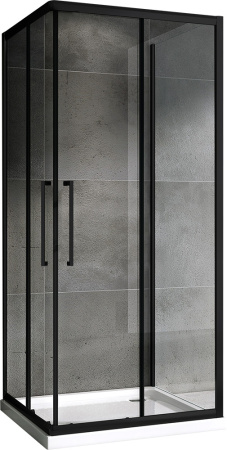 Душевой уголок (100х100) ABBER Schwarzer Diamant AG02100BH-S100B черный