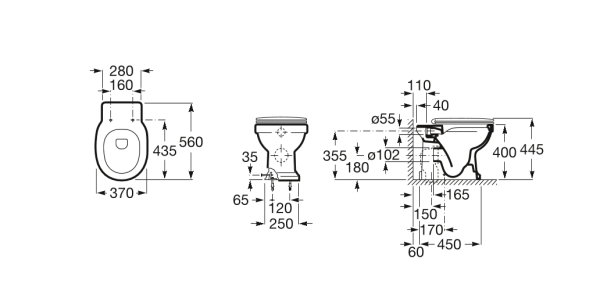 Унитаз приставной безободковый Roca Carmen Rimless 3440A9000 белый