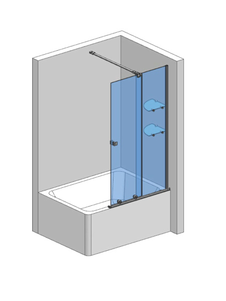 Шторка на ванну AQUAme AQM6601-2