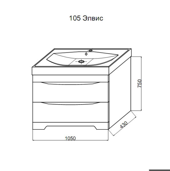 Тумба под раковину Misty Элвис 105 П-Элв01105-0112Я