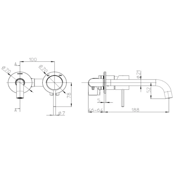 Смеситель для раковины Bossini Teo Z00730.094 никель шлифованный