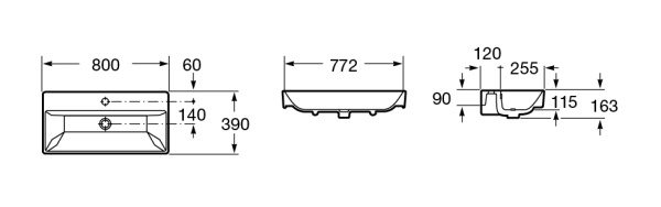Раковина накладная (80х39) Roca Oleta 3274C500Y