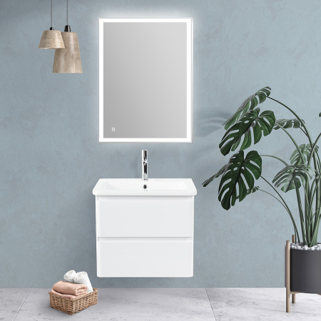 База под раковину BelBagno 60 ALBANO-CER-600-2C-SO-BL подвесная Bianco Lucido
