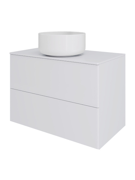 Тумба с раковиной подвесная 75 см, Orange Otto Ot-75TuMDF+B07-345W белый глянец